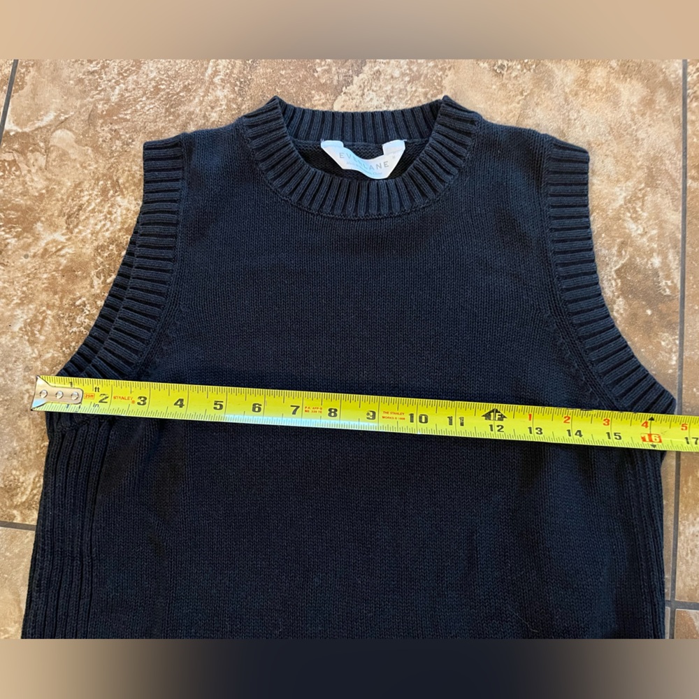 Everlane "The Open Knit Tank Vest" Black Side Slit - Size Medium - Picture 10 of 12